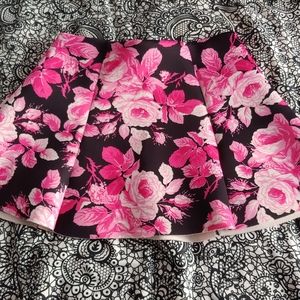 Pink Flower Mini Skirt